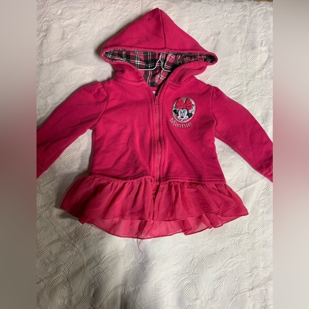 Minnie Mouse pink ruffle sweater
